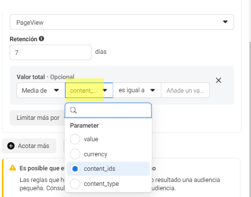 Explicando la brutal capacidad de filtro en los eventos de las audiencias de Facebook Ads