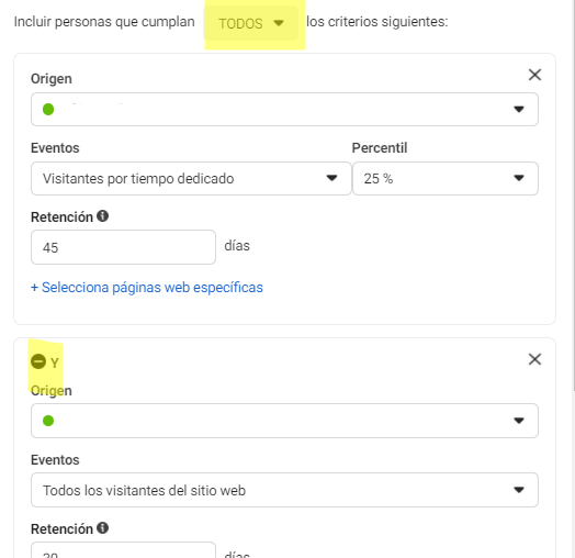 Explicando la brutal capacidad de filtro en los eventos de las audiencias de Facebook Ads